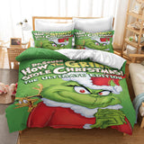 The Grinch Cosplay Bedding Set Duvet Cover Halloween Bed Sheets