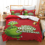 The Grinch Cosplay Bedding Set Duvet Cover Halloween Bed Sheets