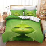 The Grinch Cosplay Bedding Set Duvet Cover Halloween Bed Sheets