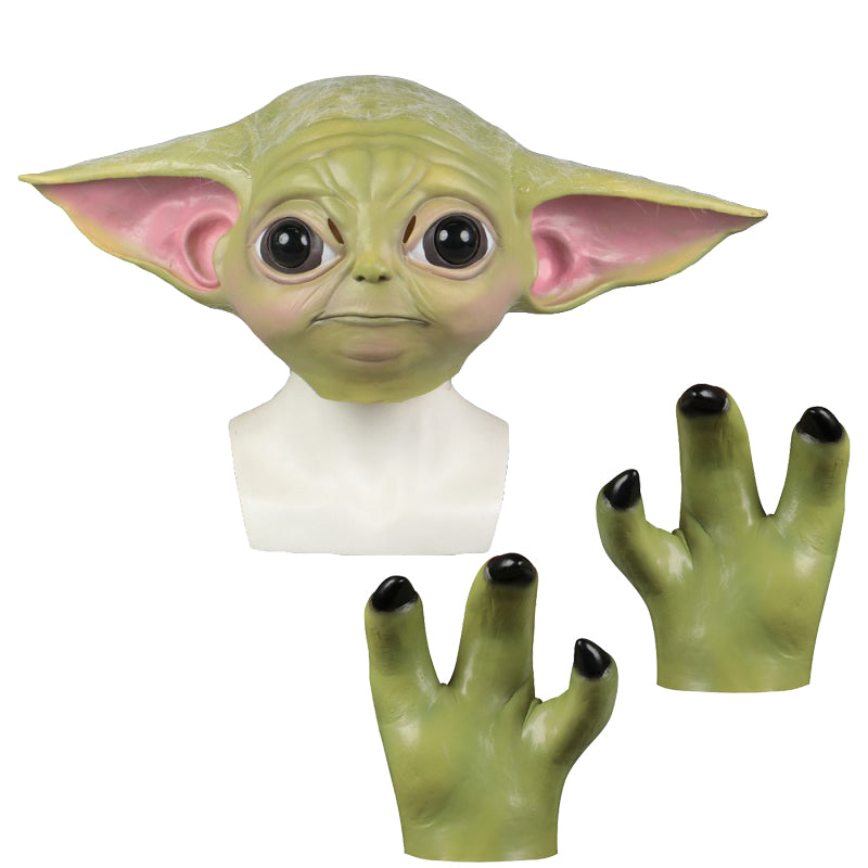 The Mandalorian Baby Yoda Cosplay Helmet Glove Star Wars Grogu Halloween Props