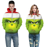 The Grinch hoodie Christmas Costume Halloween Cosplay Green Monkey 3D Digital Print Sweatshirt