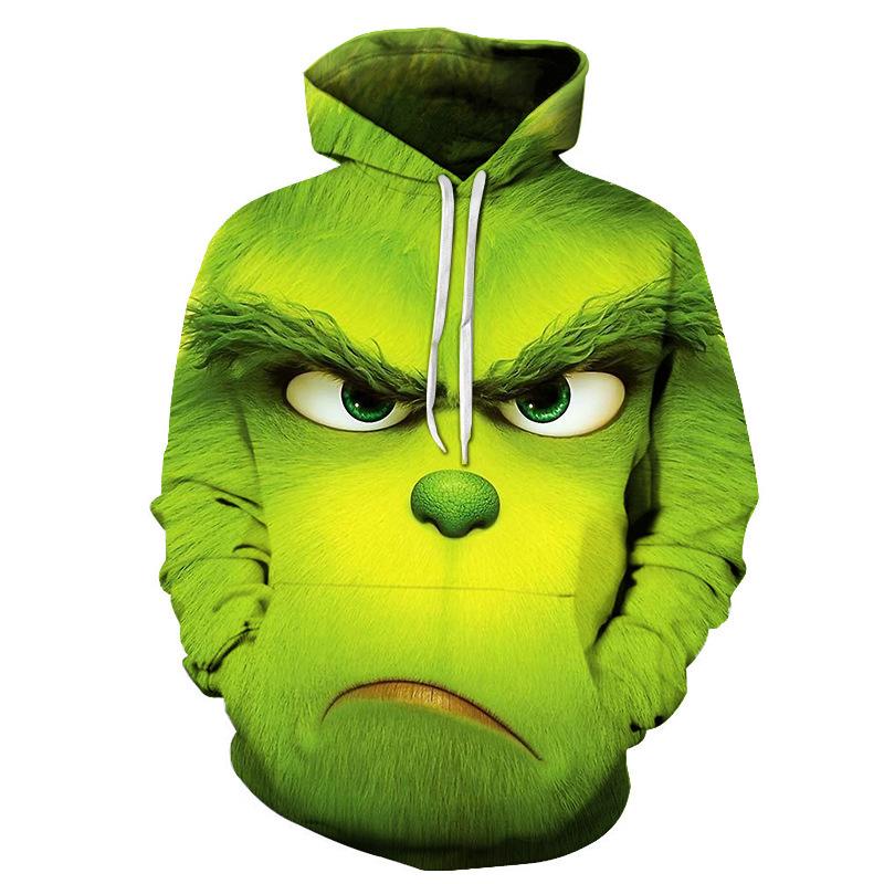 The Grinch hoodie Costume Cosplay Halloween Green Monkey 3D Digital Print Sweatshirt - bfjcosplayer