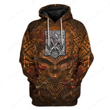 Viking Cosplay 3D Printing Retro Hoodie Halloween Costume