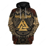 Viking Cosplay 3D Printing Retro Hoodie Halloween Costume