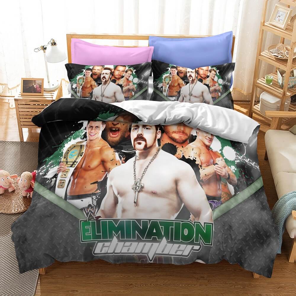 WWE World Wrestling Entertainment Cosplay Bedding Set Duvet Cover Halloween Bed Sheets
