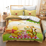 Winnie The Pooh Cosplay Bedding Set Duvet Cover Halloween Bed Sheets