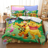 Winnie The Pooh Cosplay Bedding Set Duvet Cover Halloween Bed Sheets