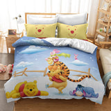 Winnie The Pooh Cosplay Bedding Set Duvet Cover Halloween Bed Sheets