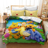 Winnie The Pooh Cosplay Bedding Set Duvet Cover Halloween Bed Sheets