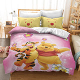 Winnie The Pooh Cosplay Bedding Set Duvet Cover Halloween Bed Sheets