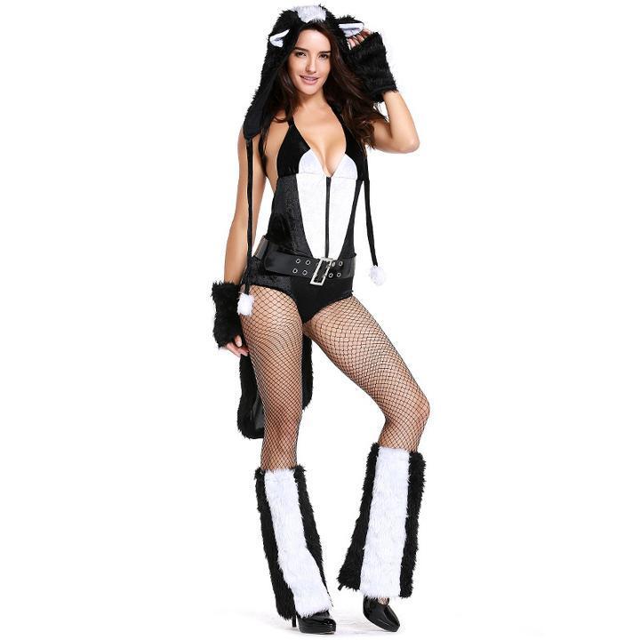 BFJFY Women's Sassy Skunk Animal Themed Halloween Cosplay Costume - bfjcosplayer