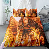 Wonder Woman Cosplay Bedding Set Duvet Cover Halloween Sheets Bed Set