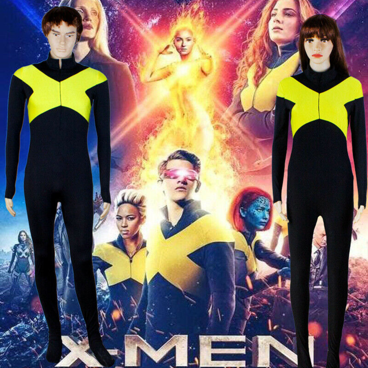 2019 Movie X-Men Dark Phoenix Cosplay Costume Superhero Zentai Suit For Adult and Kids Cos - bfjcosplayer