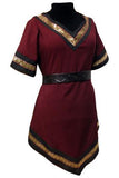 BFJFY Women Females Medieval V Collar Top Shirt Trumpet Gothic Renaissance Halloween Costume - bfjcosplayer