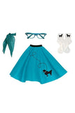 BFJFY Women 4 Piece Poodle Skirt Costume Set For Halloween Cosplay - bfjcosplayer