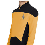 Star Trek Cosplay Costume The Next Generation Yellow Shirt Uniform Tee For Men Coat Halloween Party Prop