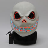 Halloween Jack Skellington Skull Luminous Mask Latex Adult Nightmare Before Christmas Mask Unisex Halloween Party Prop - bfjcosplayer