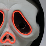 Halloween Ghost Face Mask Costume Luminous Scream Adult Scary Horror LED Mask Masquerade Costume Prop - bfjcosplayer