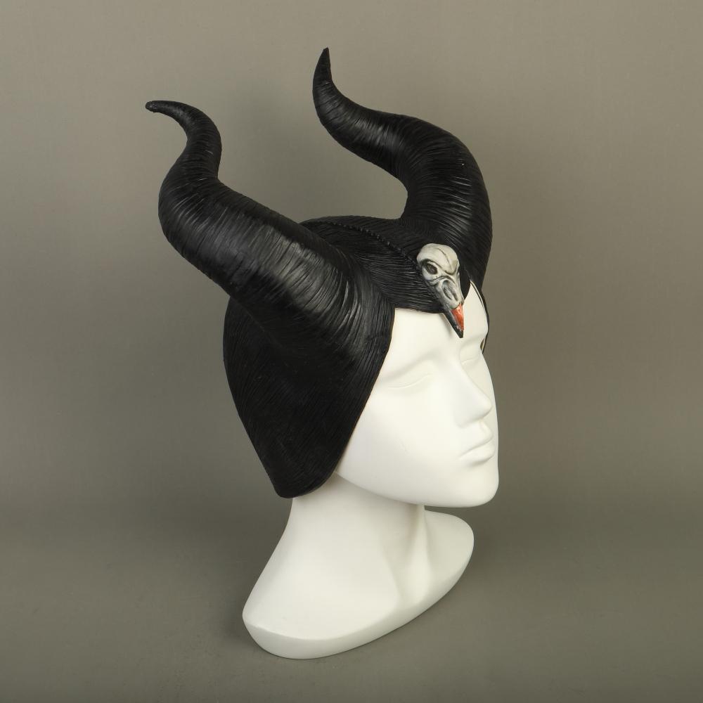 New 2019 Maleficent 2 Hat Deluxe Horns Evil Black Queen Headpiece Latex Cosplay Angelina Jolie Halloween Party Props - bfjcosplayer