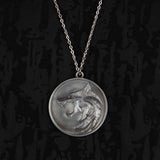 Cosplay The Witcher Wolf Head Necklace Geralt Chain Pendant Necklace Metal Cosplay Accessories Gift Props - bfjcosplayer