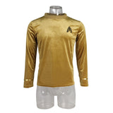 Star Trek TOS Captain Pike Kirk Top Shirt The Original Series Cosplay Uniform Halloween Costumes Man Adult