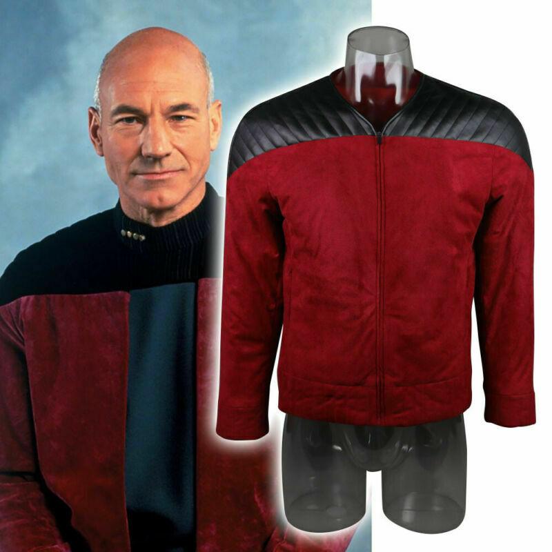 Star Trek The Next Generation Captain Picard Duty Uniform Jacket TNG Red Cosplay Costume Man Winter Coat Warm - bfjcosplayer