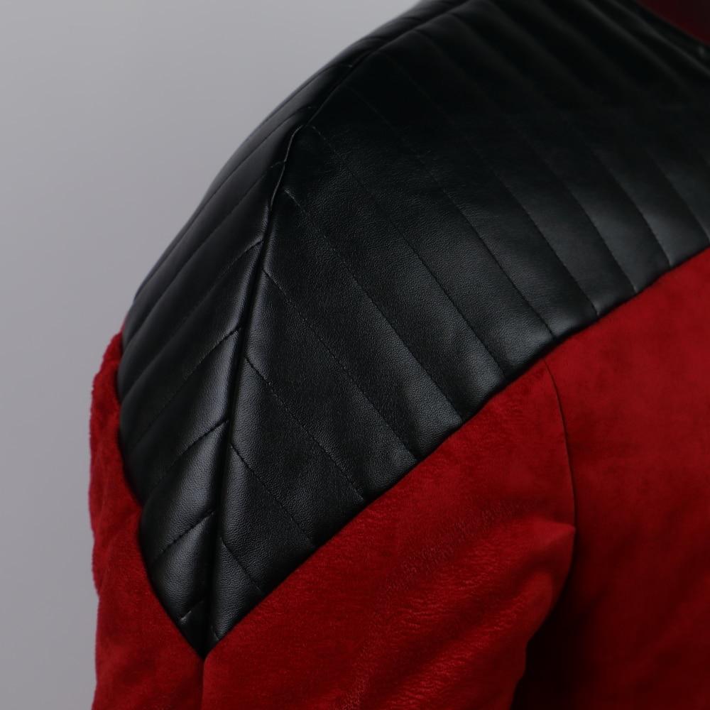 Star Trek The Next Generation Captain Picard Duty Uniform Jacket TNG Red Cosplay Costume Man Winter Coat Warm - bfjcosplayer