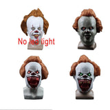 Pennywise Led Mask Latex Stephen King Joker Cosplay Helmet Halloween Party Props