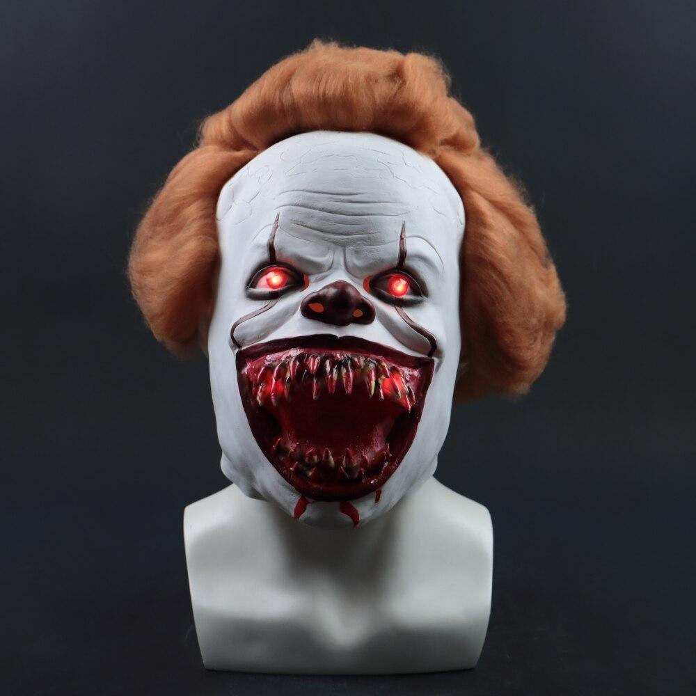 2019 New Pennywise Led Mask Latex Stephen King It  2  Joker Masks Helmet Halloween Party Dressed Scary Accessories Prop 3 Types - bfjcosplayer