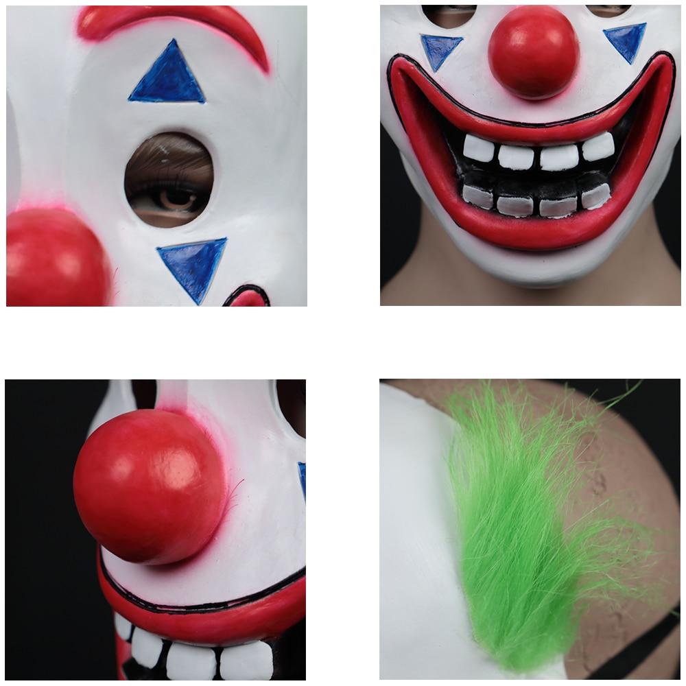 2019 Joker Pennywise Mask Stephen King It Chapter Two 2 Horror Cosplay Latex Masks Green Hair Clown Halloween Party Costume Prop - bfjcosplayer