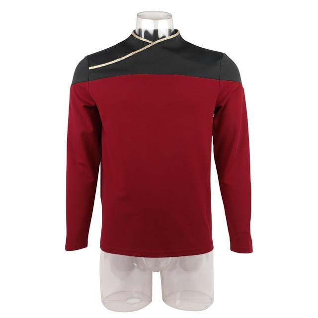 お歳暮 2024 Captain TNG Trek Star Picard Voyager Jacket Top Uniform Red トップス