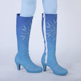 New Frozen 2 Cosplay Snow Adult Elsa Boots Costume Halloween Knee-high High Heel Elsa Shoes Costume Princess Ice Queen Elsa Prop - bfjcosplayer