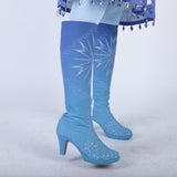 New Frozen 2 Cosplay Snow Adult Elsa Boots Costume Halloween Knee-high High Heel Elsa Shoes Costume Princess Ice Queen Elsa Prop - bfjcosplayer