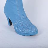 New Frozen 2 Cosplay Snow Adult Elsa Boots Costume Halloween Knee-high High Heel Elsa Shoes Costume Princess Ice Queen Elsa Prop - bfjcosplayer