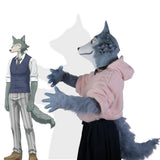 Anime BEASTARS Legoshi The Wolf Costumes Face Helmet Gloves Tail Cosplay Animal Wolf Helmet Masquerade Costume Props