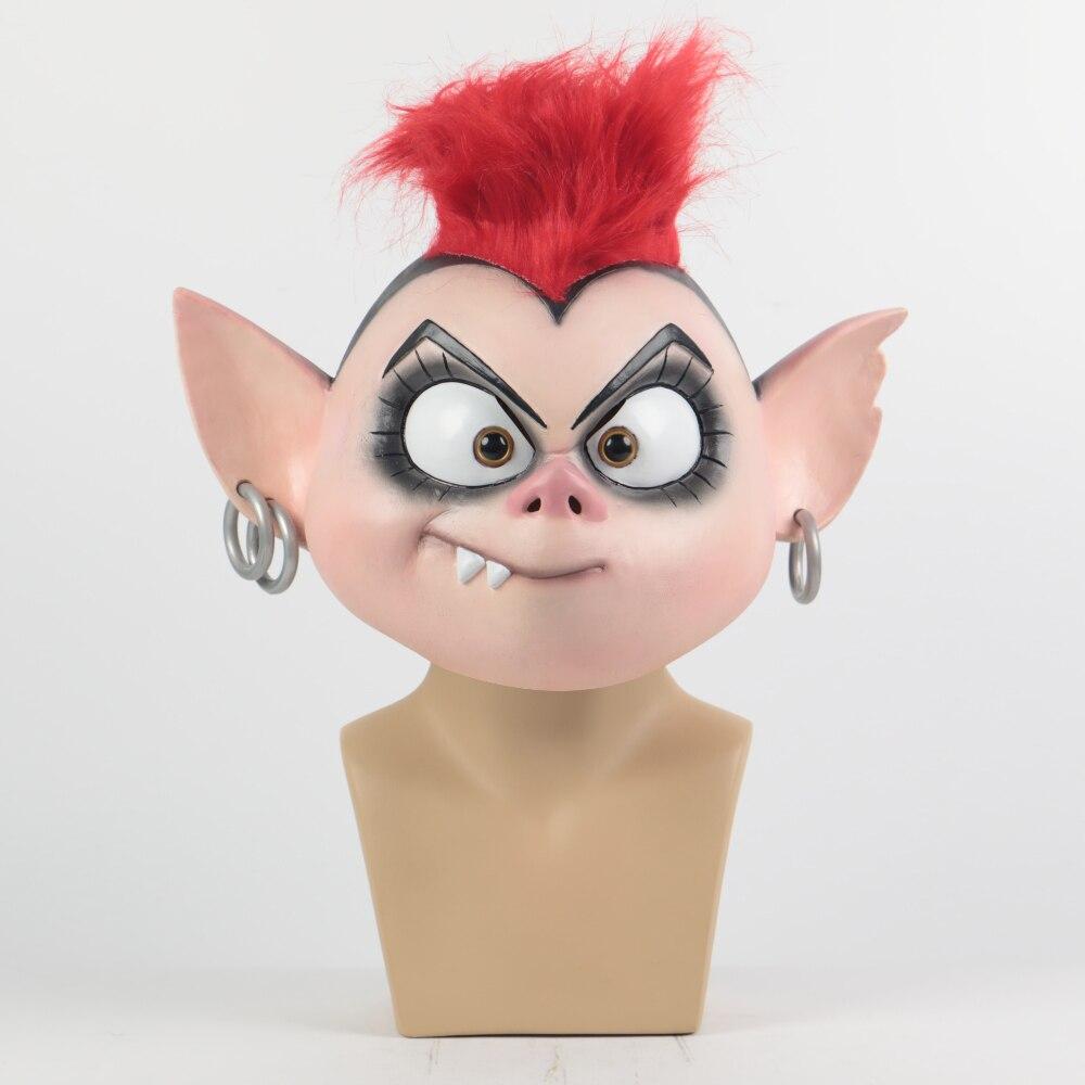 Trolls World Tour 2 Cosplay Queen Barb Punk Mask Latex Masquerade Party Mask Props - bfjcosplayer