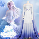 Frozen2 Elsa White Dress Made Princess Cosplay Costume Dress Elsa Hair Down White Dress Adult