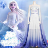 Frozen2 Elsa White Dress Made Princess Cosplay Costume Dress Elsa Hair Down White Dress Adult - bfjcosplayer