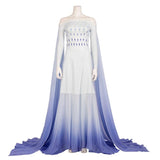 Frozen2 Elsa White Dress Made Princess Cosplay Costume Dress Elsa Hair Down White Dress Adult - bfjcosplayer