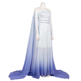 Frozen2 Elsa White Dress Made Princess Cosplay Costume Dress Elsa Hair Down White Dress Adult - bfjcosplayer