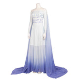 Frozen2 Elsa White Dress Made Princess Cosplay Costume Dress Elsa Hair Down White Dress Adult - bfjcosplayer