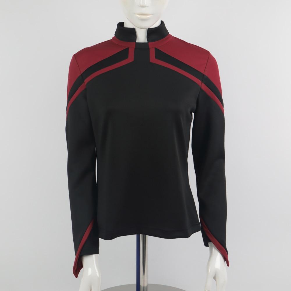 2020 Star Trek JL Picard Uniform Startfleet Female Red Gold Blue Top Shirt Cosplay Costume Women Adult Coat Prop