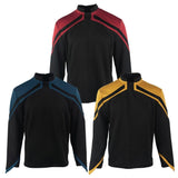 Star Trek Admiral JL Picard Uniform Cosplay Startfleet Male Red Gold Blue Men Top Shirts Coat Adult Halloween Costume Prop