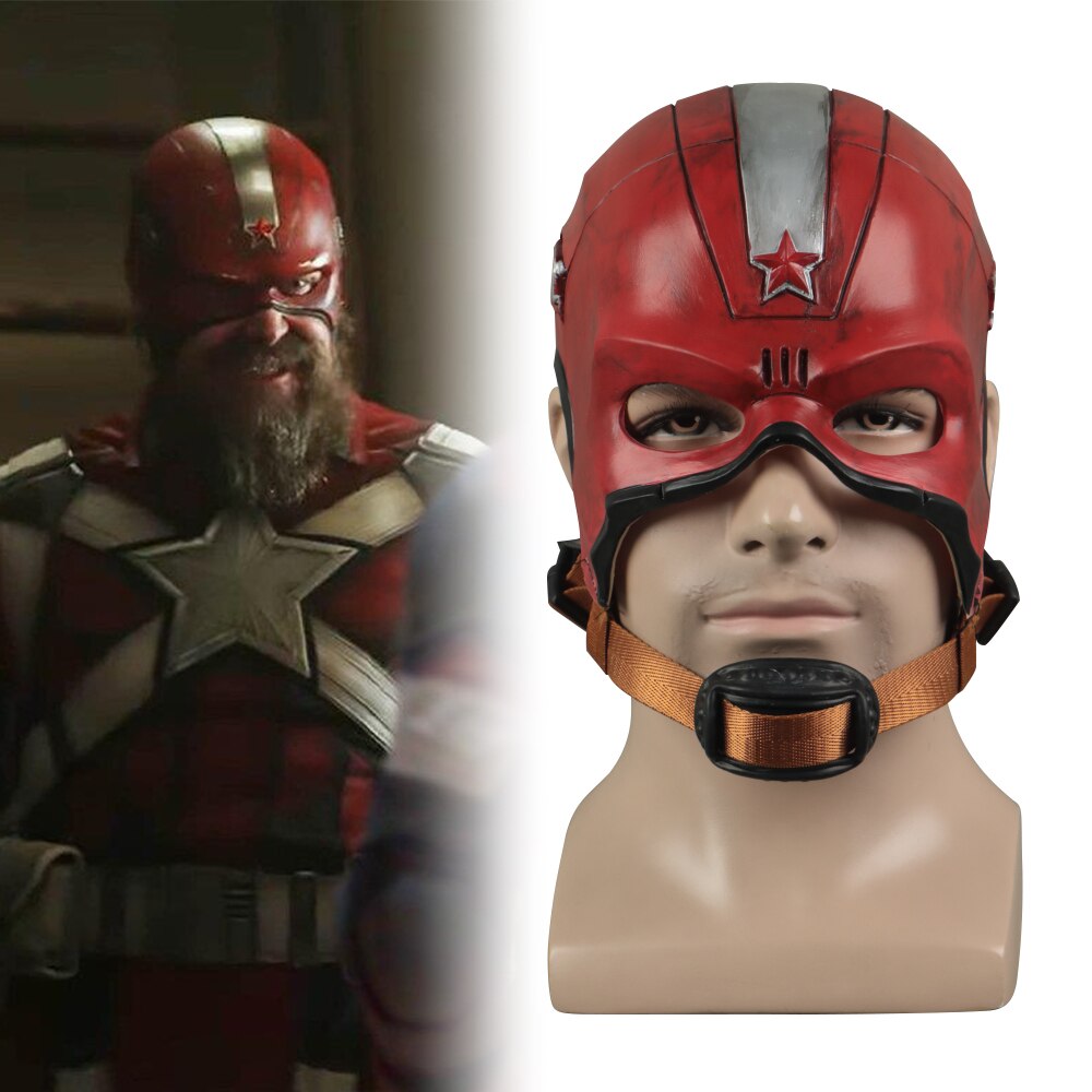 Cosplay Black Widow Red Guardian Mask Superhero Captain Aleksey Helmet Latex Maska Halloween Party Prop