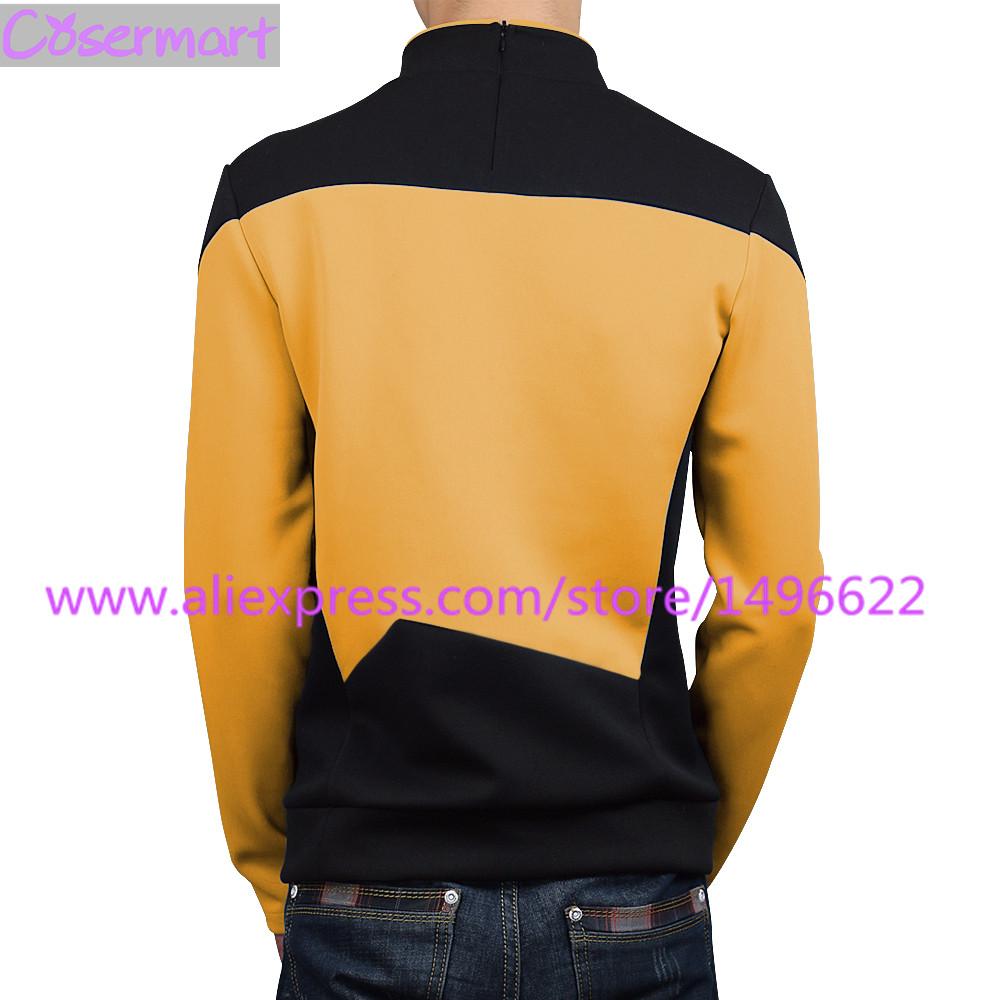 Star Trek Cosplay Costume The Next Generation Yellow Shirt Uniform Tee For Men Coat Halloween Party Prop - bfjcosplayer