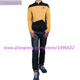 Star Trek Cosplay Costume The Next Generation Yellow Shirt Uniform Tee For Men Coat Halloween Party Prop - bfjcosplayer