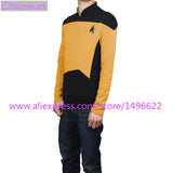 Star Trek Cosplay Costume The Next Generation Yellow Shirt Uniform Tee For Men Coat Halloween Party Prop - bfjcosplayer