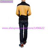 Star Trek Cosplay Costume The Next Generation Yellow Shirt Uniform Tee For Men Coat Halloween Party Prop - bfjcosplayer