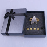 Star Trek Badge Voyager Communicator Next Generation Metal Badges Pin&Rank Pip/Pips 6pcs Set Cosplay Prop