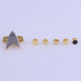 Star Trek Badge Voyager Communicator Next Generation Metal Badges Pin&Rank Pip/Pips 6pcs Set Cosplay Prop - bfjcosplayer